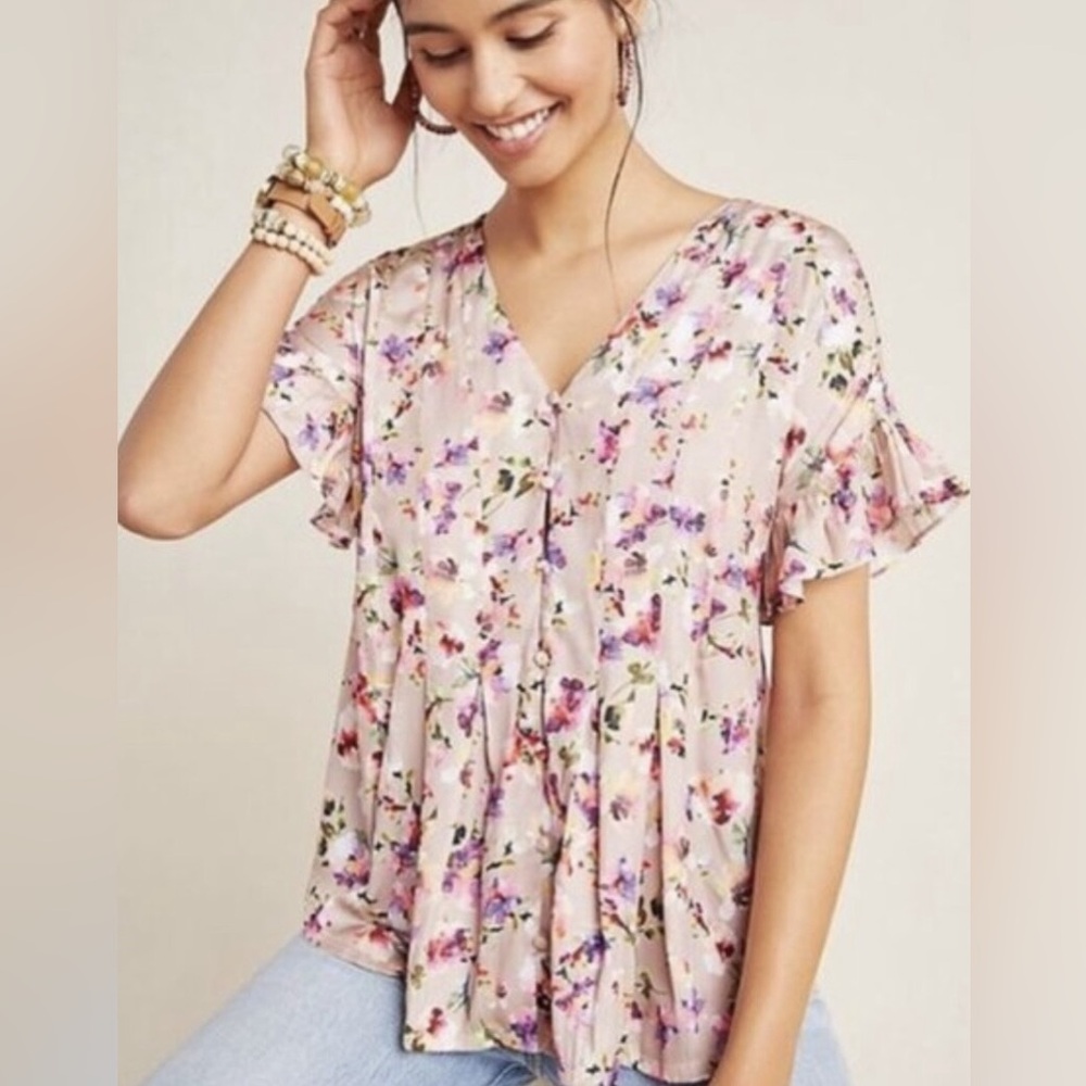 *Last Chance* Anthropologie Dolan Floral Print Blouse
